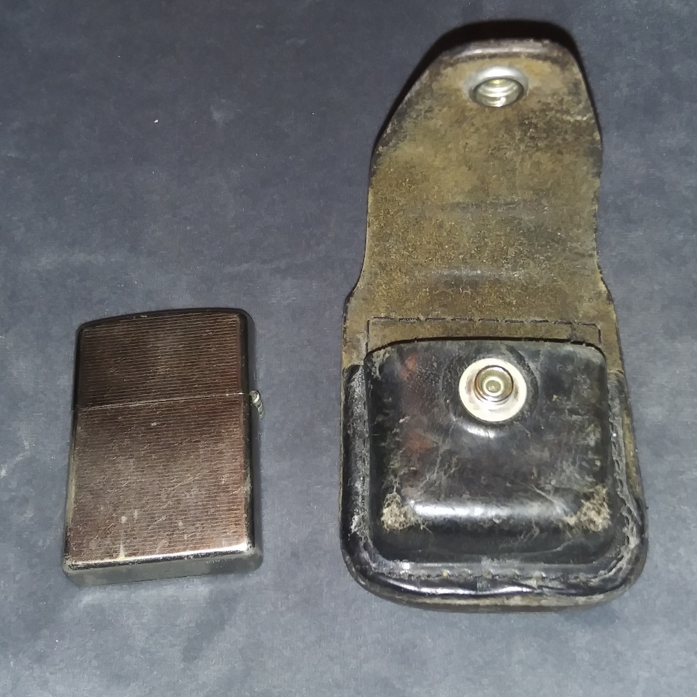 Zippo and Leather Zippo Case